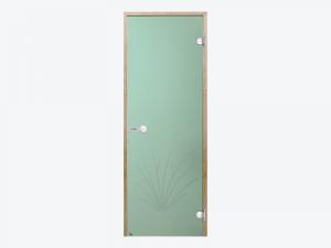 Дверь Harvia STG 8×19 коробка ольха, стекло зеленое «Камыш»