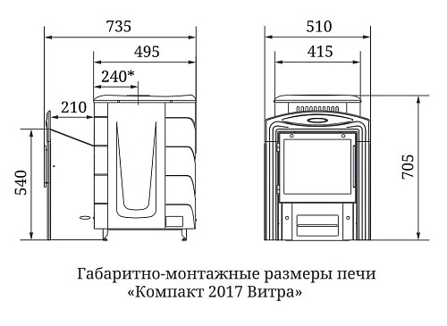 Компакт 2017 Carbon Витра, антрацит: печь для бани TMF Компакт 2017 Carbon Витра, антрацит: печь для бани TMF