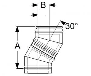 Собранный отвод (30 градусов, диаметр 130 мм)