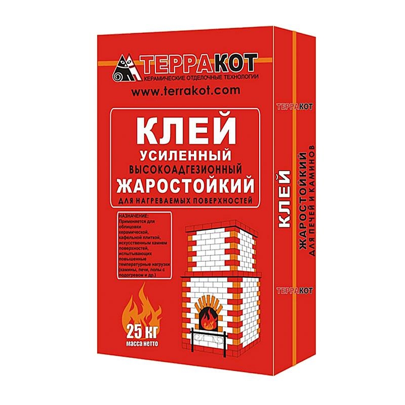 Клей ТЕРРАКОТ жаростойкий, усиленный (25 кг)