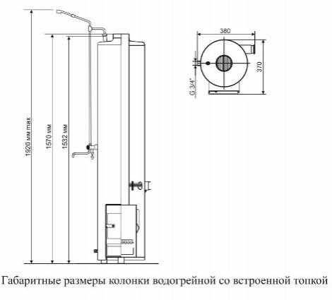 Ермак КВЭ II 90 (колонка водогрейная, смеситель слева)