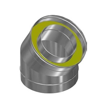 Сэндвич-колено 45 градусов (нерж +нерж - 0,5 мм, d=150 мм)