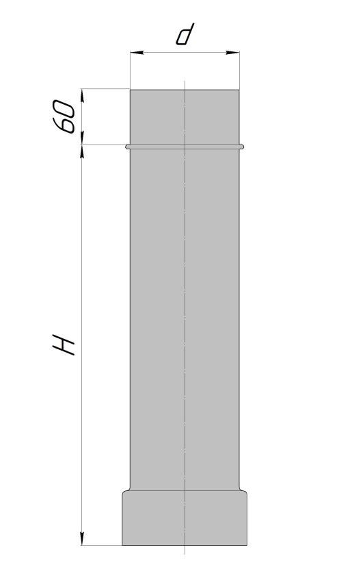 Труба (d=120 мм, l=500 мм, толщина=1 мм, нерж.)