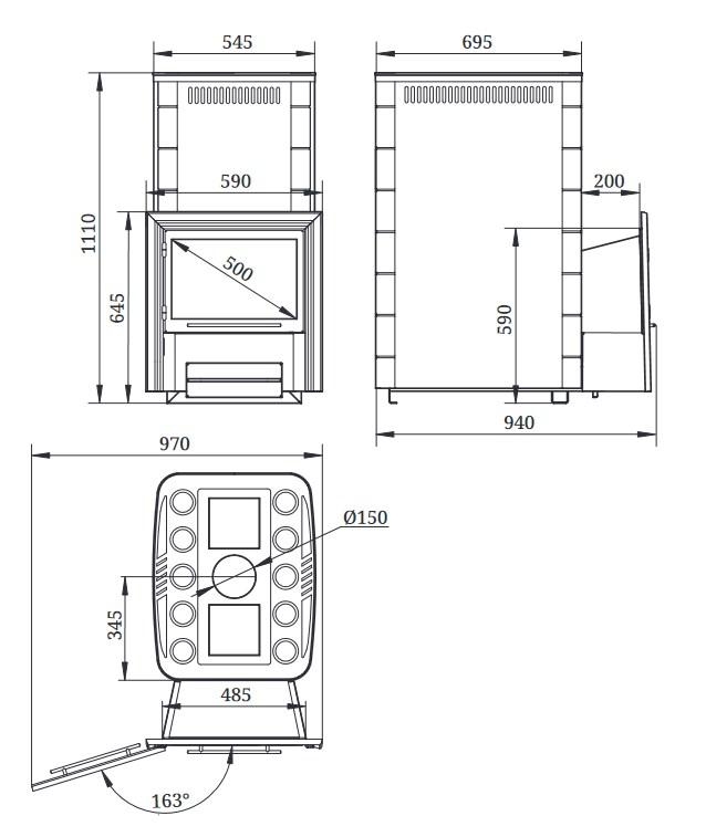 Гекла Inox, БСЭ, ЗК, антрацит, НВ (без иллюминатора)