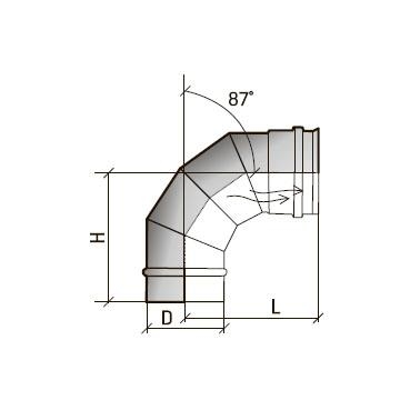 Отвод 87 градусов Моно (0,8 мм, d=150 мм)