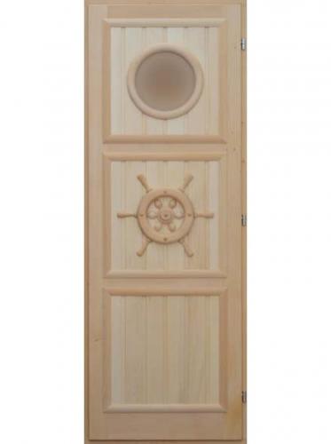 Дверь штурвал с иллюминатором (Без петель) Дверь штурвал с иллюминатором (Без петель)