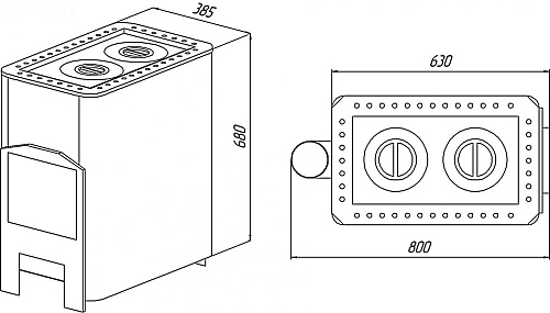 Печь отопительно-варочная Варвара «УЮТ 2 - конфорочная»