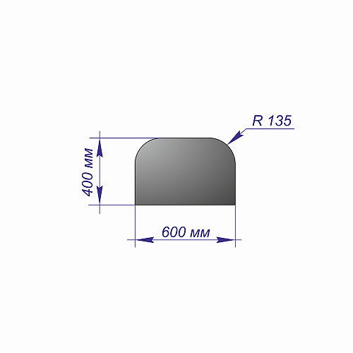 Лист предтопочный 400*600*1 R135 антрацит