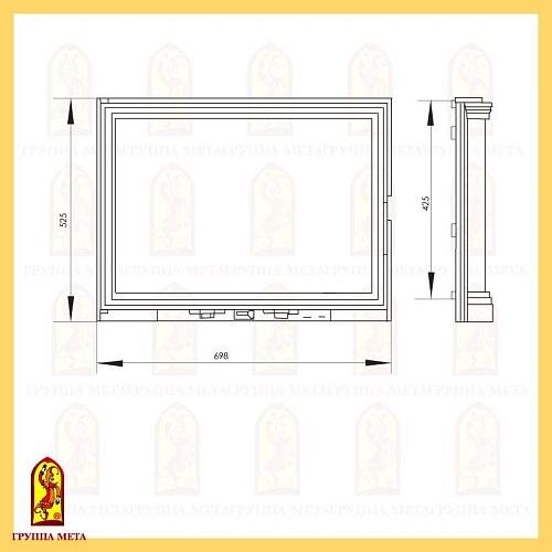 Дверь каминная ПАНОРАМА 700
