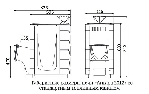 Ангара 2012 Inox, ДА, ЗК, терракота: печь для бани TMF