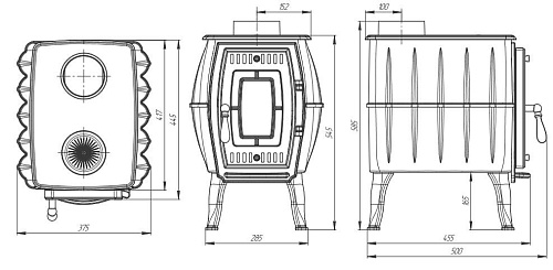 Печь Бахтинка (чёрная) (ПроМеталл)