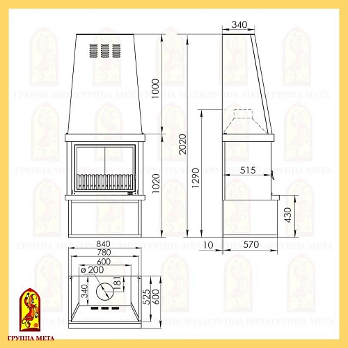 Печь-камин ВИКИНГ 