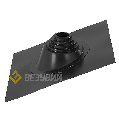Кровельный проход "ВЕЗУВИЙ" №110 (д.75-200мм, 420х420мм) угл, силикон, Черный , 