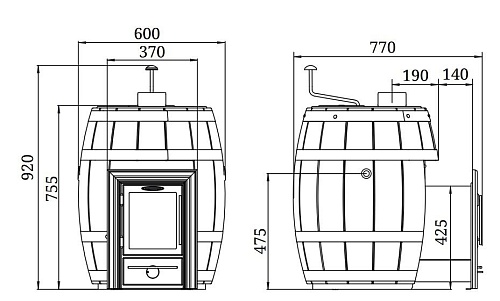 Скоропарка 2012 Inox Люмина Баррель, палисандр: печь для бани TMF Скоропарка 2012 Inox Люмина Баррель, палисандр: печь для бани TMF
