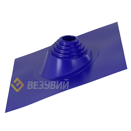 Кровельный проход "ВЕЗУВИЙ" №17 (д.75-200мм, 455х455мм) угл, силикон, Синий , 