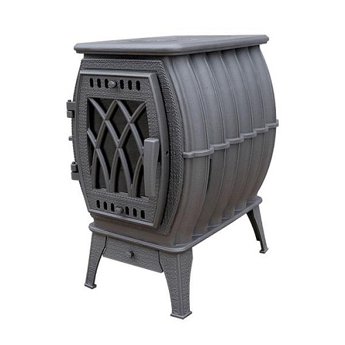 Печь-камин БАХТА (серая) (ПроМеталл)