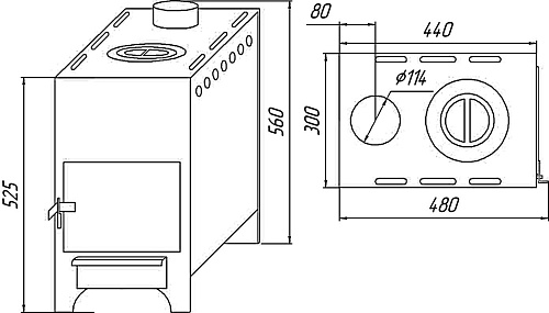 Печь отопительно-варочная Варвара «Домовой»