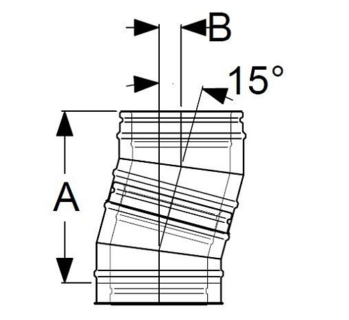 Собранный отвод (15 градусов, диаметр 130 мм) (Дымоходы / Schiedel Permeter 25, Schiedel)