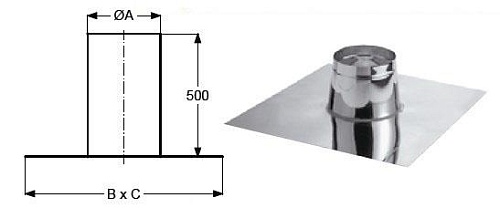 Проход через крышу (0 градусов, диаметр 130 мм) (Дымоходы / Schiedel Permeter 25, Schiedel)