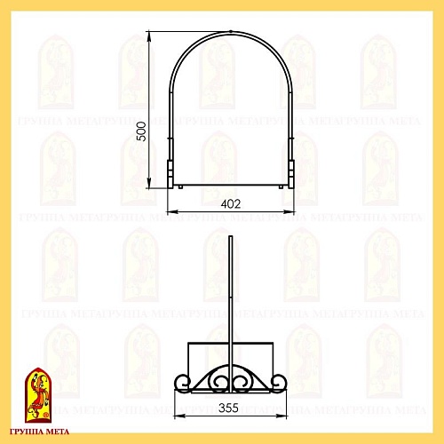 Дровница ДРА-12 Ч (комплектующие Группа МЕТА)