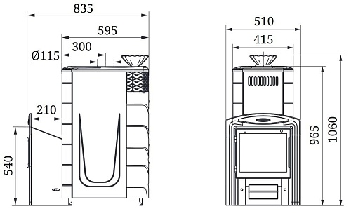 Гейзер Супер XXL Inox Витра, ЗК, антрацит: печь для бани TMF Гейзер Супер XXL Inox Витра, ЗК, антрацит: печь для бани TMF