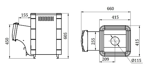 Оса Carbon, ДА, шоколад: печь для бани TMF