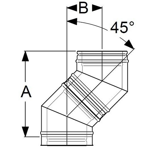 Собранный отвод (45 градусов, диаметр 130 мм) (Дымоходы / Schiedel Permeter 25, Schiedel)