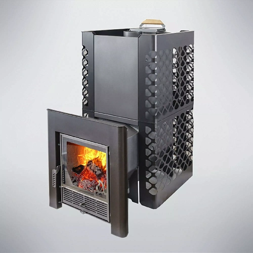 Терма Грация 16 (Сталь + нержавейка, Удлиненная топка, 6 - 16 куб. м): печь для бани Варвара
