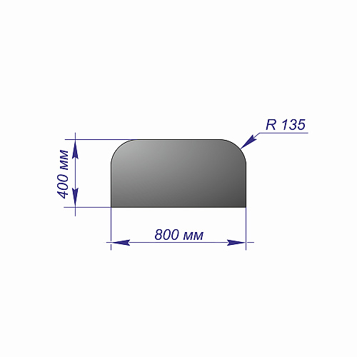 Лист предтопочный 400*800*1 R135 антрацит