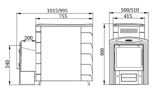 Тунгуска XXL 2013 Inox Витра, ТО, антрацит: печь для бани TMF