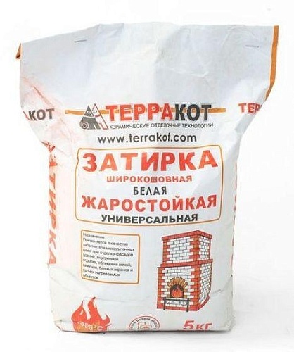 Затирка жаростойкая белая ТЕРРАКОТ (5 кг) Затирка жаростойкая белая ТЕРРАКОТ (5 кг)
