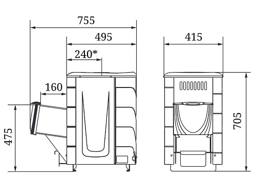 Компакт 2017 Inox, ДА, терракота: печь для бани TMF