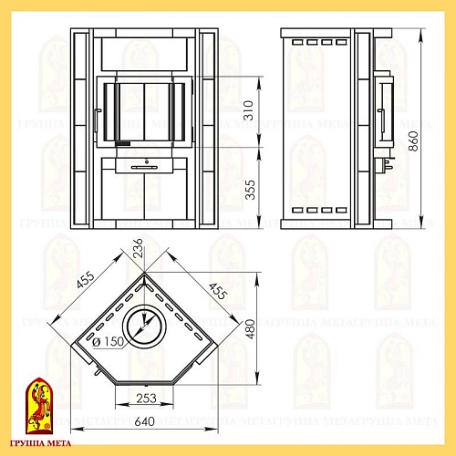 Печь-камин НЕВА 