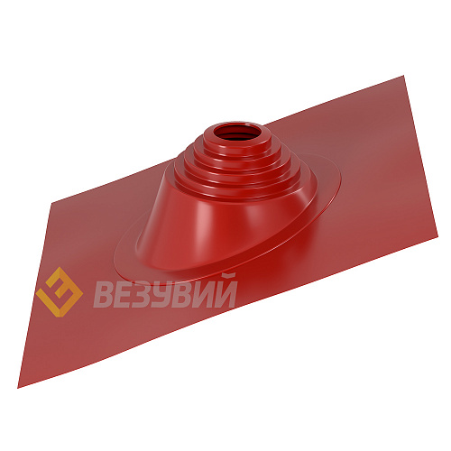 Кровельный проход "ВЕЗУВИЙ" №110 (д.75-200мм, 420х420мм) угл, силикон, Красный , 