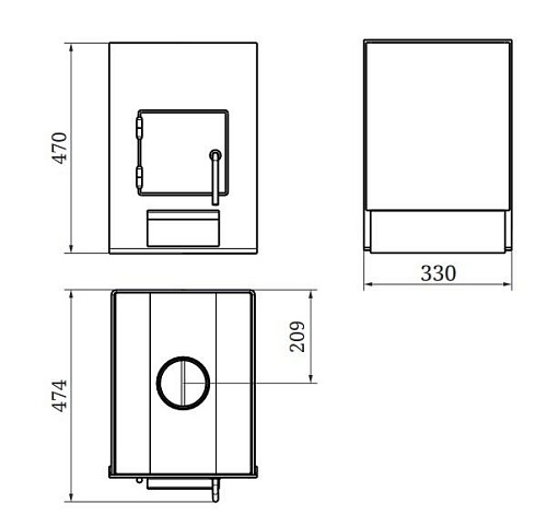 Двушечка, антрацит: печь для бани TMF