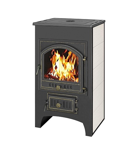 Печь-камин ПК-01 (205) с плитой бежевый 12 кВт (200 м3) 